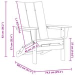 vidaXL Chaise Adirondack pliante Gris clair 74 5x80 5x90 cm HDPE