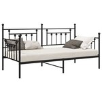 vidaXL Cadre de lit jour Noir 90x200 cm Acier