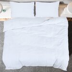 vidaXL Ensemble de housse de couette Blanc 135x200 cm Coton