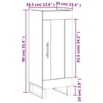 vidaXL Buffet Chêne sonoma 34 5x34x90 cm Bois d'ingénierie