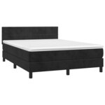 vidaXL Sommier à lattes de lit avec matelas et LED Noir 140x200 cm