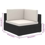 vidaXL Salon de jardin 8 Pièces avec coussins Résine tressée Noir
