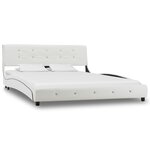 Vidaxl cadre de lit blanc similicuir 135x190 cm