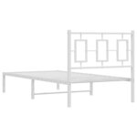 vidaXL Cadre de lit métal avec tête de lit blanc 90x200 cm