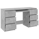 vidaXL Bureau Gris béton 140x50x77 cm Bois d'ingénierie