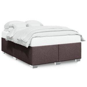 vidaXL Cadre de lit sans matelas marron foncé 160x200 cm tissu