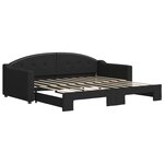 vidaXL Lit de jour avec lit gigogne noir 90x190 cm tissu