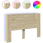 vidaXL Armoire tête de lit avec LED chêne sonoma 160x16 5x103 5 cm