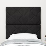 vidaXL Tête de Lit Design Blocs de Diamant Noire 80 cm Velours