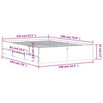 vidaXL Cadre de lit avec tiroirs sans matelas sonoma gris 135x190 cm