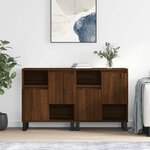 vidaXL Buffets 2 Pièces chêne marron bois d'ingénierie