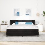 Lit Box Spring vidaXL avec Matelas Noir 180x200 cm en Velours