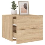 vidaXL Tables de chevet murales avec lumières LED 2 Pièces chêne sonoma