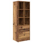 vidaXL Bureau avec rangement vieux bois en bois d'ingénierie