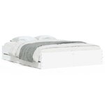 vidaXL Cadre de lit avec tiroirs sans matelas blanc 140x200 cm