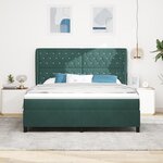 vidaXL Lit à ressorts avec matelas vert foncé 180x200 cm  velours