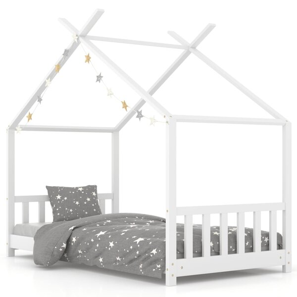vidaXL Cadre de lit d'enfant Blanc Bois de pin massif 80x160 cm