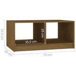 vidaXL Table basse marron miel 75x50x33 5 cm bois de pin massif