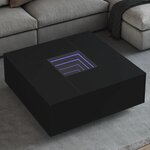 vidaXL Table basse avec LED infini noir 100x100x40 cm