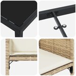 vidaXL Ensemble de salle à manger de jardin 9 pièces avec coussins Beige Rattan Poly