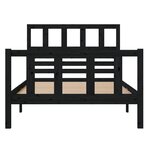 vidaXL Cadre de lit sans matelas noir bois massif 100x200 cm