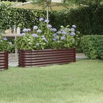 vidaXL Lit surélevé de jardin Acier enduit de poudre marron