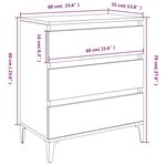 vidaXL Buffet Gris béton 60x35x70 cm Bois d'ingénierie