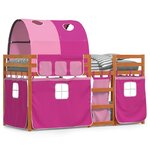 vidaXL Lit superposé sans matelas rose 75x190 cm bois de pin massif