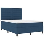 vidaXL Lit à ressort avec matelas et bande LED bleue 140x190 cm Tissu
