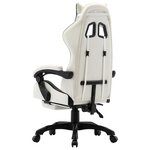 Chaise fauteuil siège pivotante de bureau informatique étude de jeux vidéo et repose-pied et similicuir noir 02_0024223