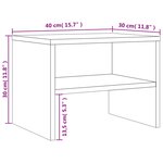 vidaXL Table de chevet Sonoma gris 40x30x30 cm Bois d'ingénierie