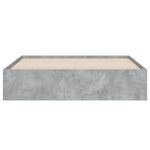 vidaXL Cadre de lit à tiroirs gris béton 150x200 cm bois d'ingénierie