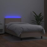 vidaXL Sommier à lattes de lit avec matelas LED Cappuccino 100x200 cm