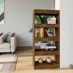 vidaXL Bibliothèque/Cloison Chêne fumé 60x30x135 cm Bois d'ingénierie