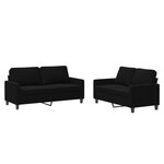 vidaXL Ensemble de canapés 2 Pièces avec coussins Noir Velours