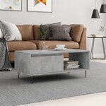 vidaXL Table basse Gris béton 90x50x36 5 cm Bois d'ingénierie