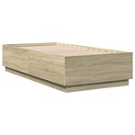 vidaXL Cadre de lit avec LED sans matelas chêne sonoma 90x190 cm