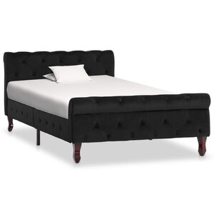 vidaXL Cadre de lit Noir Velours 100 x 200 cm