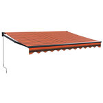 vidaXL Auvent rétractable orange et marron 3x2 5 m tissu et aluminium