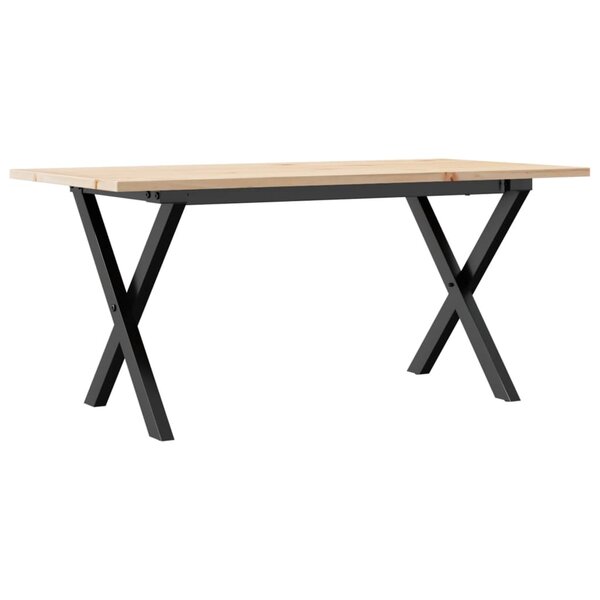 vidaXL Table basse cadre en X 100x50x45 cm bois de pin massif et fonte