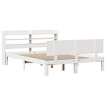 vidaXL Cadre de lit avec tête de lit blanc 140x200 cm bois pin massif