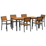 vidaXL Ensemble de salle à manger de jardin 7 pièces en bois massif d'acacia et métal