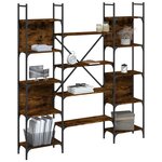 vidaXL Bibliothèque chêne fumé 155 5x24x166 5 cm bois d'ingénierie