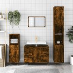 vidaXL Armoire salle de bain chêne fumé 80x33x60cm bois d'ingénierie