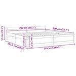 vidaXL Cadre de lit sans matelas marron miel bois massif 200x200 cm