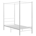 vidaXL Cadre de lit à baldaquin sans matelas blanc métal 100x200 cm