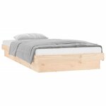 vidaXL Cadre de lit à LED sans matelas 100x200 cm bois massif
