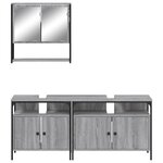 vidaXL Ensemble de meubles de salle de bain 3 Pièces Sonoma gris