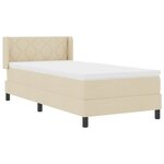 Lit Box Spring vidaXL avec Matelas Crème 100x200 cm Tissu