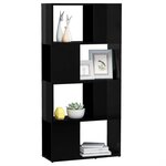 vidaXL Bibliothèque/Séparateur de pièce Noir brillant Bois ingénierie
